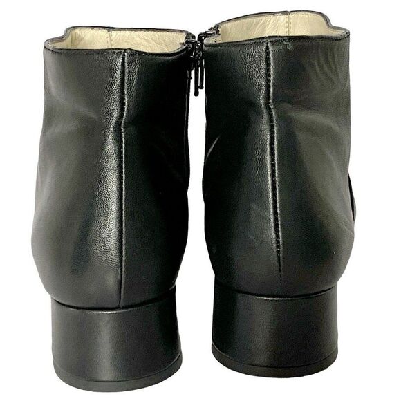 Almalfi Black Rangoni Booties 11M Soft Leather Round Toe Side Zip Italy NEW - Picture 3 of 7